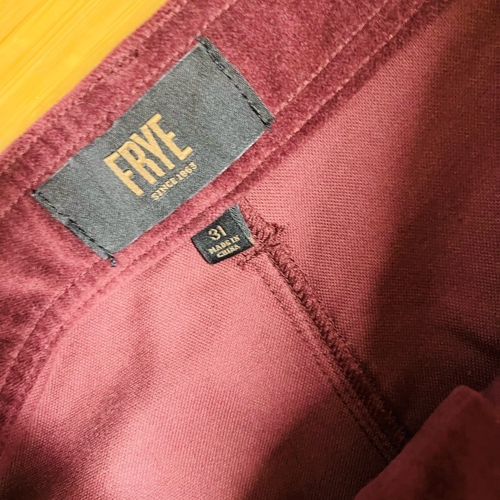 Frye velvet crop pants size 31 nwt burgundy/maroon - Picture 6 of 6